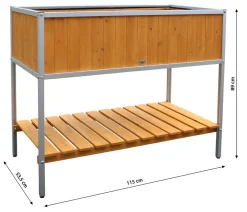 Habau Hochbeete & Frühbeete > Holz-Hochbeet mit Aluminiumrahmen, ca. B115/H89/T53,5 cm
