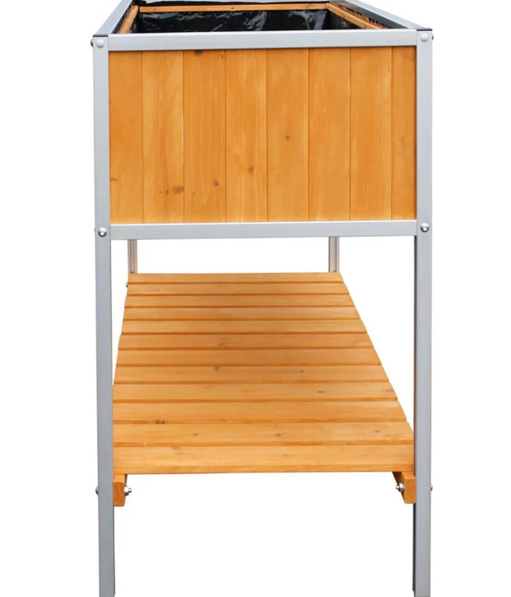Habau Hochbeete & Frühbeete > Holz-Hochbeet mit Aluminiumrahmen, ca. B115/H89/T53,5 cm