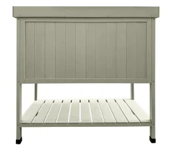 Habau Pflanztische - Holz-Pflanztisch mit Unterschrank und Ablage, , ca. B98/H97,5/T48 cm Grau