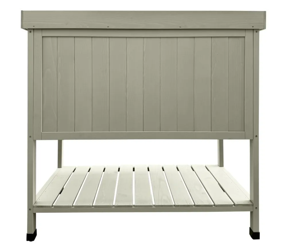 Habau Pflanztische - Holz-Pflanztisch mit Unterschrank und Ablage, , ca. B98/H97,5/T48 cm Grau