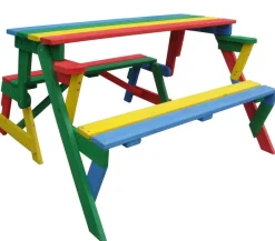 Kinder Habau Kinder-Gartenmöbel|Kinder-Gartenmöbel > Kinder Picknickbank bunt, 100 x 50 x 62 cm