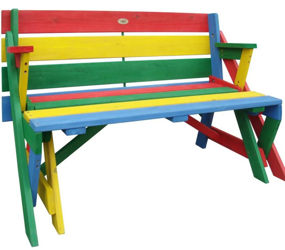 Kinder Habau Kinder-Gartenmöbel|Kinder-Gartenmöbel > Kinder Picknickbank bunt, 100 x 50 x 62 cm