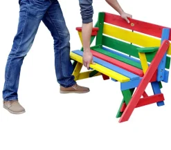 Kinder Habau Kinder-Gartenmöbel|Kinder-Gartenmöbel > Kinder Picknickbank bunt, 100 x 50 x 62 cm