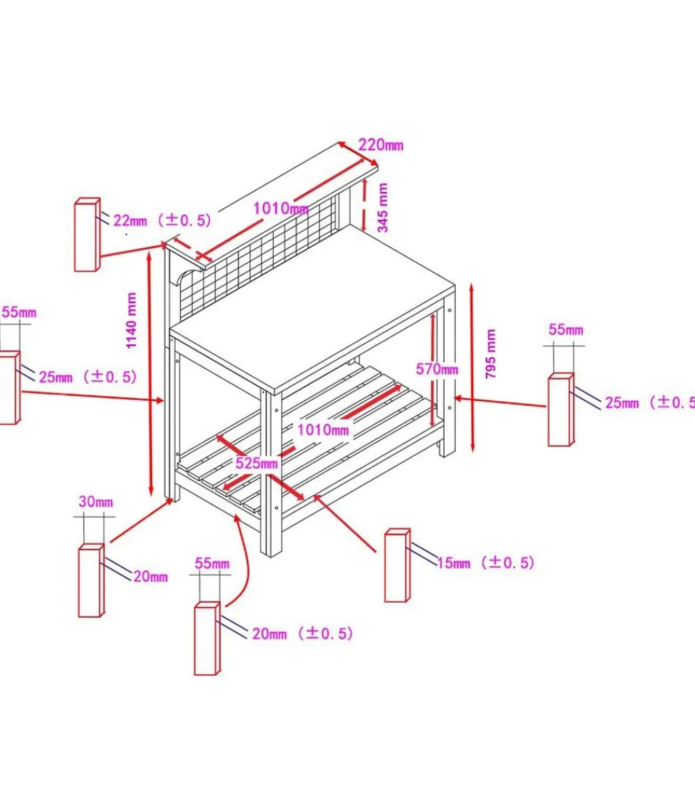 Habau Pflanztisch, ca. B101/H117/T55 cm Outlet