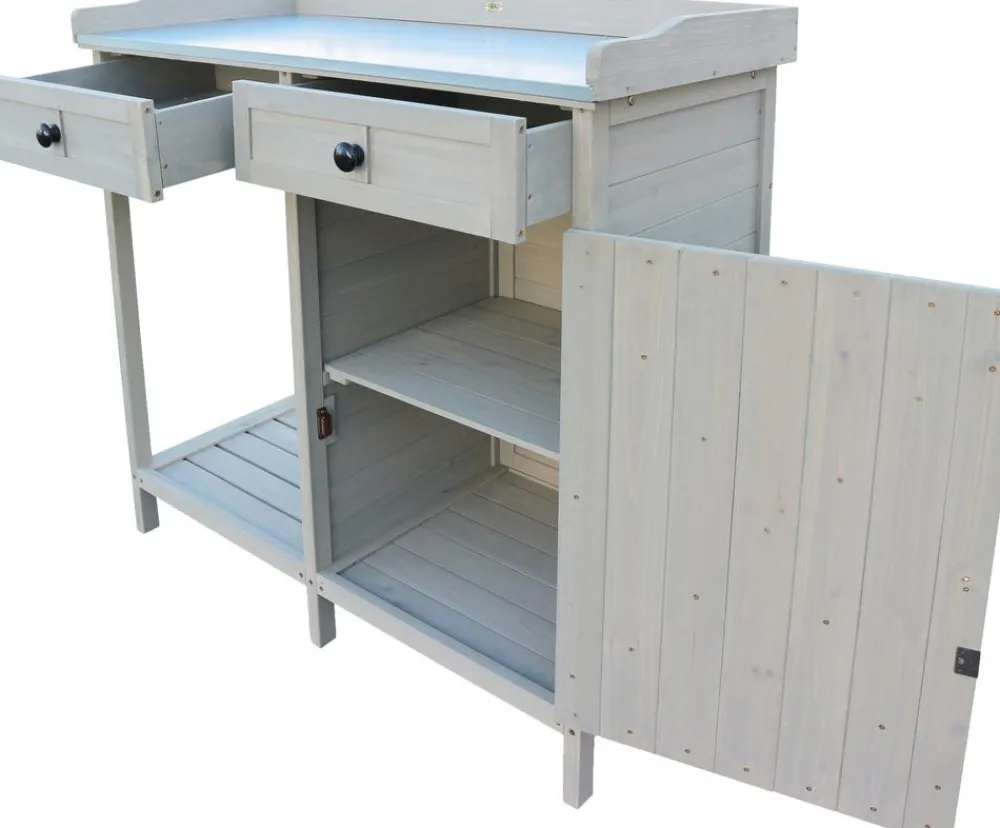 Habau Pflanztische - Pflanztisch, ca. B98/H95/T48 cm Grau
