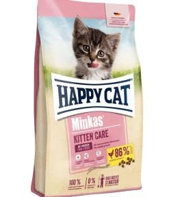 Happy Cat Trockenfutter für Katzen Minkas Kitten Care, Geflügel, 10 kg New