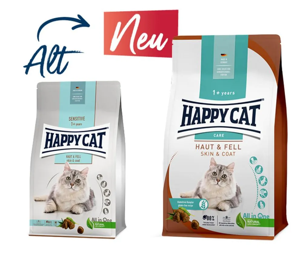 Happy Cat Trockenfutter Katze > Trockenfutter für Katzen Care Haut & Fell