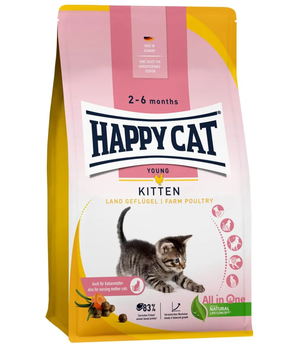 Happy Cat Trockenfutter für Katzen Young Kitten, Land-Geflügel Sale