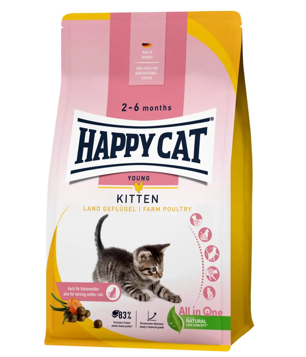 Happy Cat Trockenfutter für Katzen Young Kitten, Land-Geflügel Sale