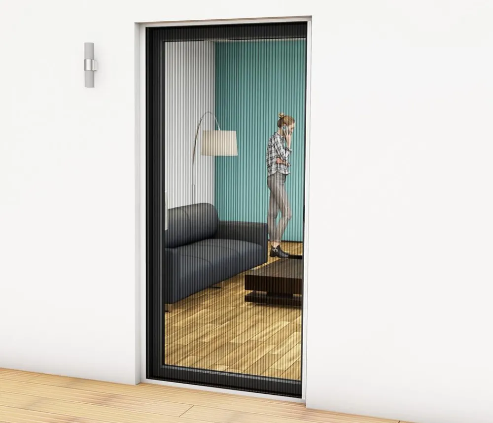 Hecht Alu-Plissee-Tür Professional, ca. B125/H220 cm Dunkelbraun Clearance