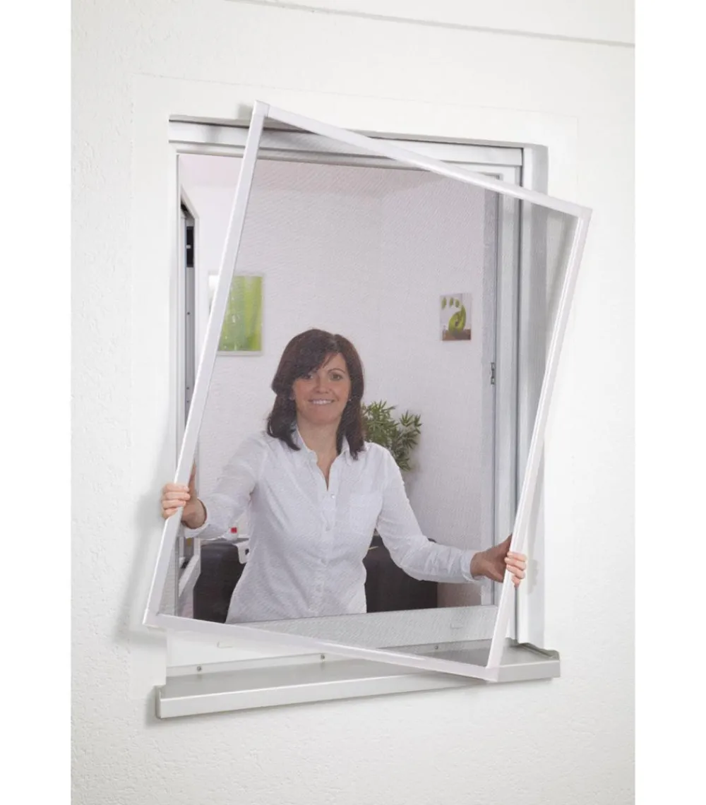 Hecht Fliegengitter Fensterbausatz Basic, ca. B100/H120 cm Dunkelgrau Discount