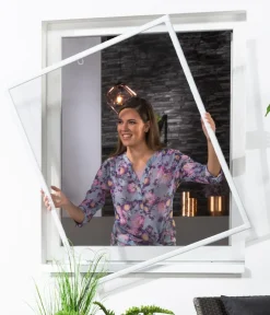 Hecht Insektenschutz-Fensterbausatz Basic, ca. B80/H100 cm Weiß Discount