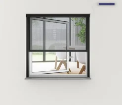 Hecht Insektenschutz & Fallen - Insektenschutzrollo elektrisch, inkl. Solarpanel, ca. B130/H160 cm Anthrazit
