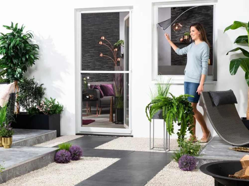 Hecht Insektenschutz & Fallen - Magnet Insektenschutz EASY, ca. B130/H150 cm Weiß