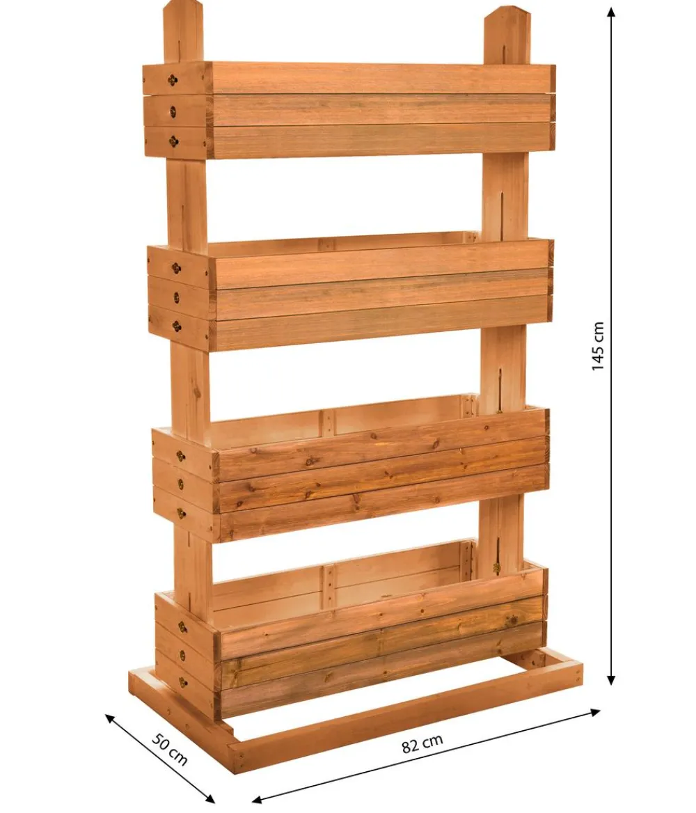 Hecht Hochbeete & Frühbeete > Vertikales Holz-Hochbeet Cube 4, ca. B82/H145/T50 cm