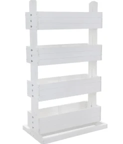 Hecht Vertikales Holz-Hochbeet Cube 4, ca. B82/H145/T50 cm Weiß Outlet