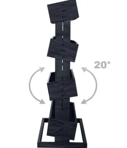 Hecht Hochbeete & Frühbeete - Vertikales Holz-Hochbeet Cube 4, ca. B82/H145/T50 cm Dunkelgrau