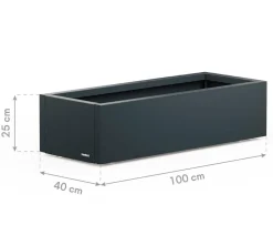 Herstera Pflanzkübel & Blumenkästen - Metall-Pflanzkasten Cube Xic, rechteckig, Anthrazit