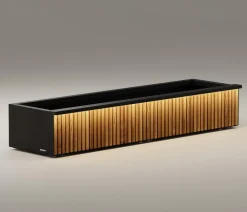 Herstera Pflanzkübel & Blumenkästen - Metall-Pflanzkasten Deco Planter Xic LED, rechteckig, /natur