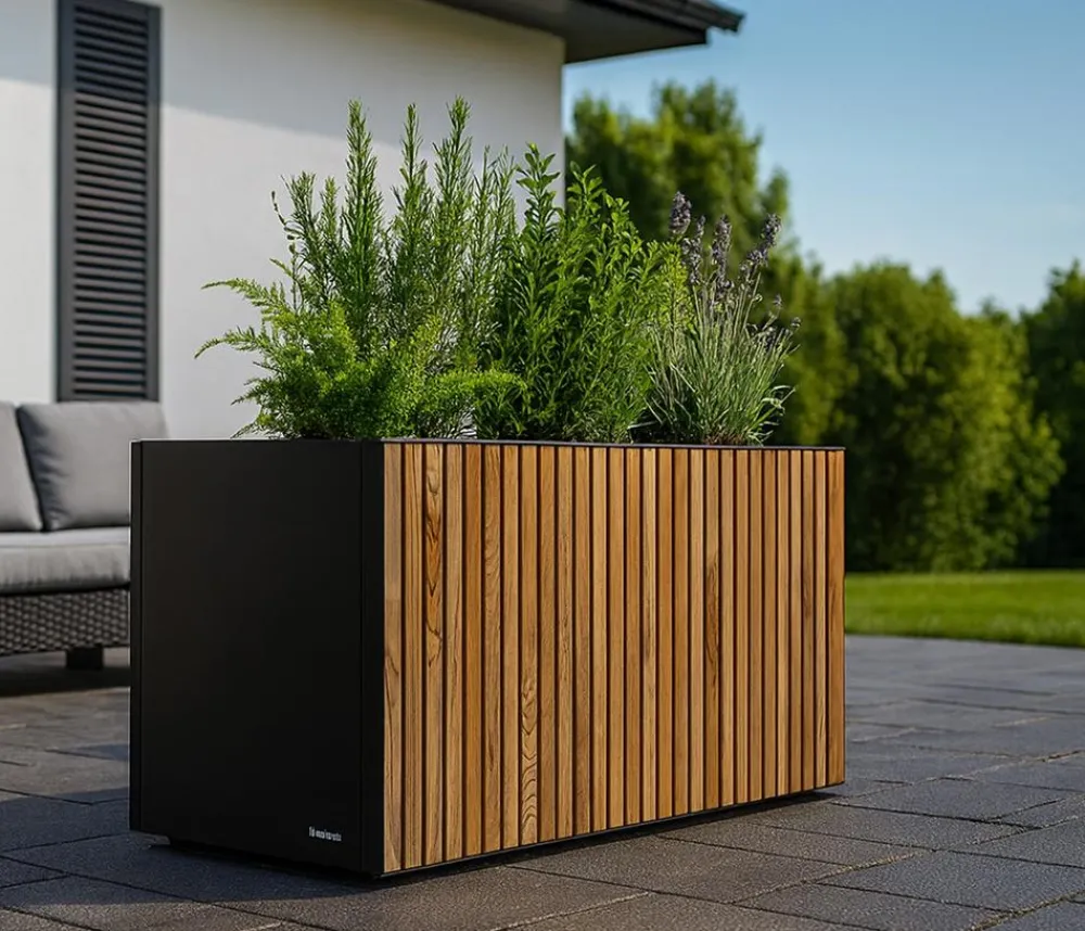 Herstera Pflanzkübel & Blumenkästen > Metall-Pflanzkasten Deco Planter, rechteckig, /natur