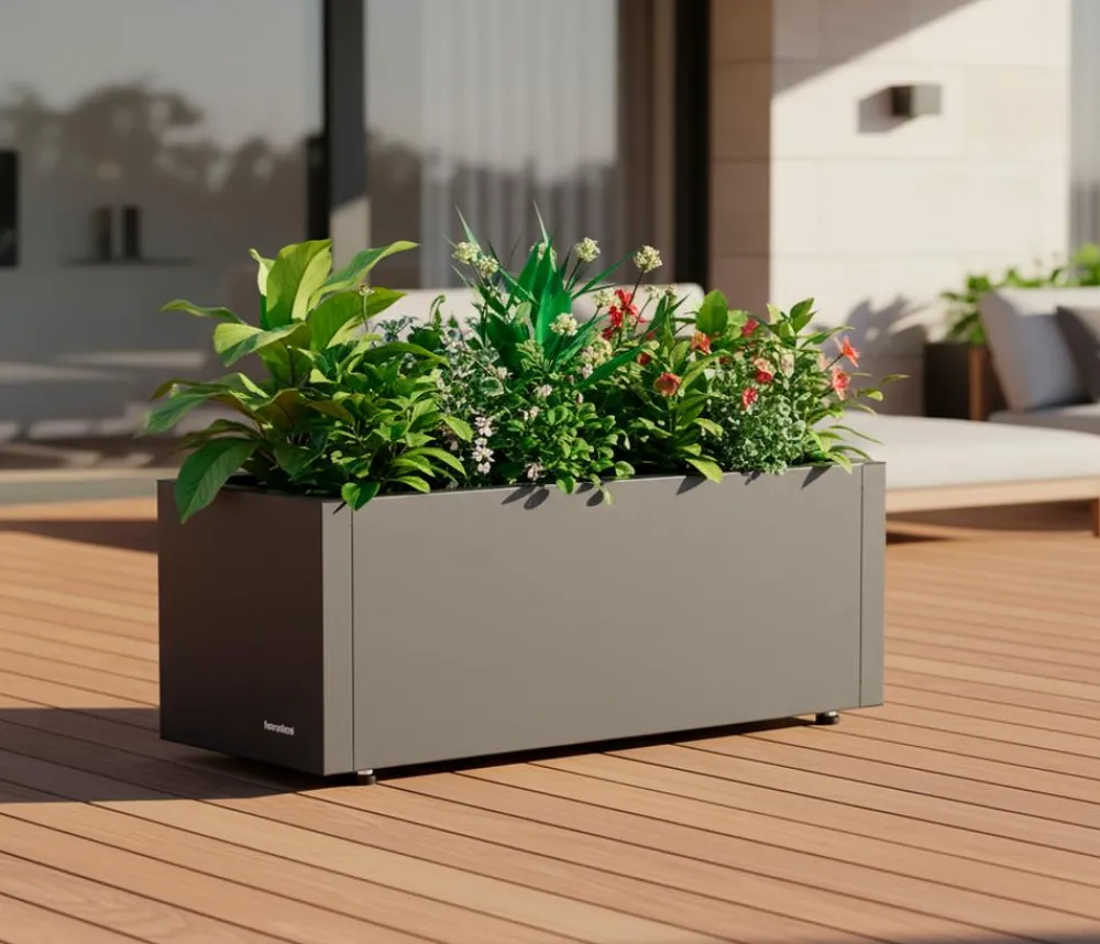 Herstera Pflanzkübel & Blumenkästen > Metall-Pflanzkasten Cube Balcony, rechteckig,