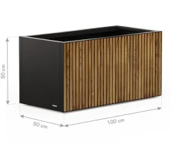 Herstera Pflanzkübel & Blumenkästen > Metall-Pflanzkasten Deco Planter LED, rechteckig, /natur