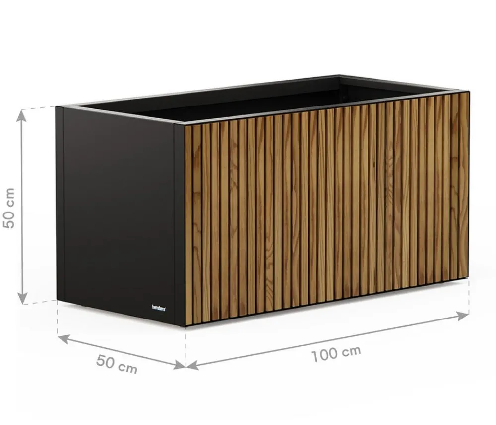 Herstera Pflanzkübel & Blumenkästen > Metall-Pflanzkasten Deco Planter LED, rechteckig, /natur
