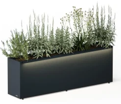 Herstera Pflanzkübel & Blumenkästen - Metall-Pflanzkasten Cube Balcony, rechteckig, Anthrazit