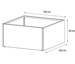 Herstera Metall-Pflanzkasten Cube Low LED, quadratisch, , ca. B100/H50/T100 cm Anthrazit Online