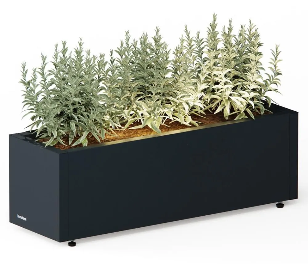 Herstera Metall-Pflanzkasten Cube Balcony LED, rechteckig, Anthrazit Clearance