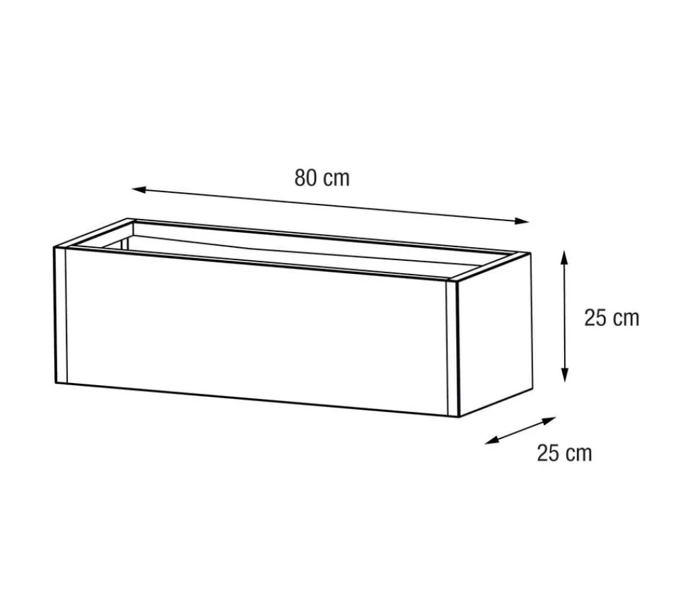 Herstera Metall-Pflanzkasten Cube Balcony LED, rechteckig, Anthrazit Clearance