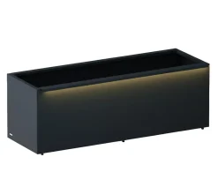 Herstera Metall-Pflanzkasten Cube LED, rechteckig, Anthrazit Discount