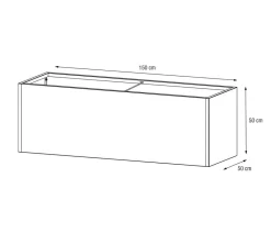Herstera Metall-Pflanzkasten Cube LED, rechteckig, Anthrazit Discount