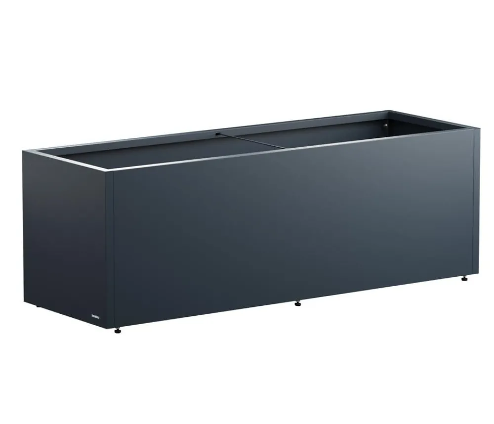 Herstera Metall-Pflanzkasten Cube LED, rechteckig, Anthrazit Discount