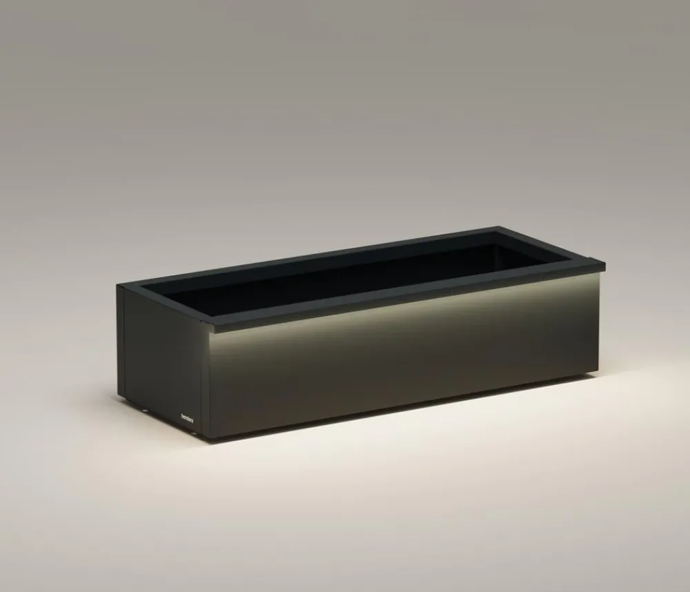 Herstera Pflanzkübel & Blumenkästen - Metall-Pflanzkasten Cube Xic LED, rechteckig, Anthrazit
