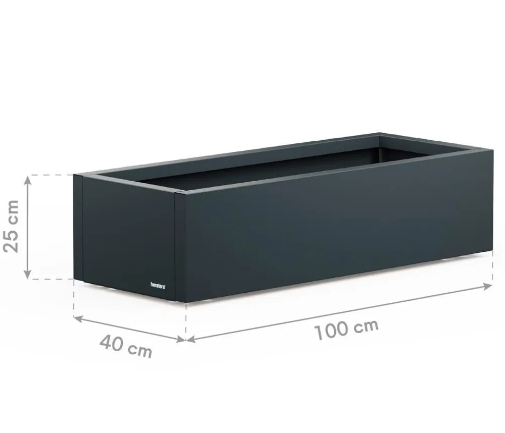 Herstera Pflanzkübel & Blumenkästen - Metall-Pflanzkasten Cube Xic LED, rechteckig, Anthrazit