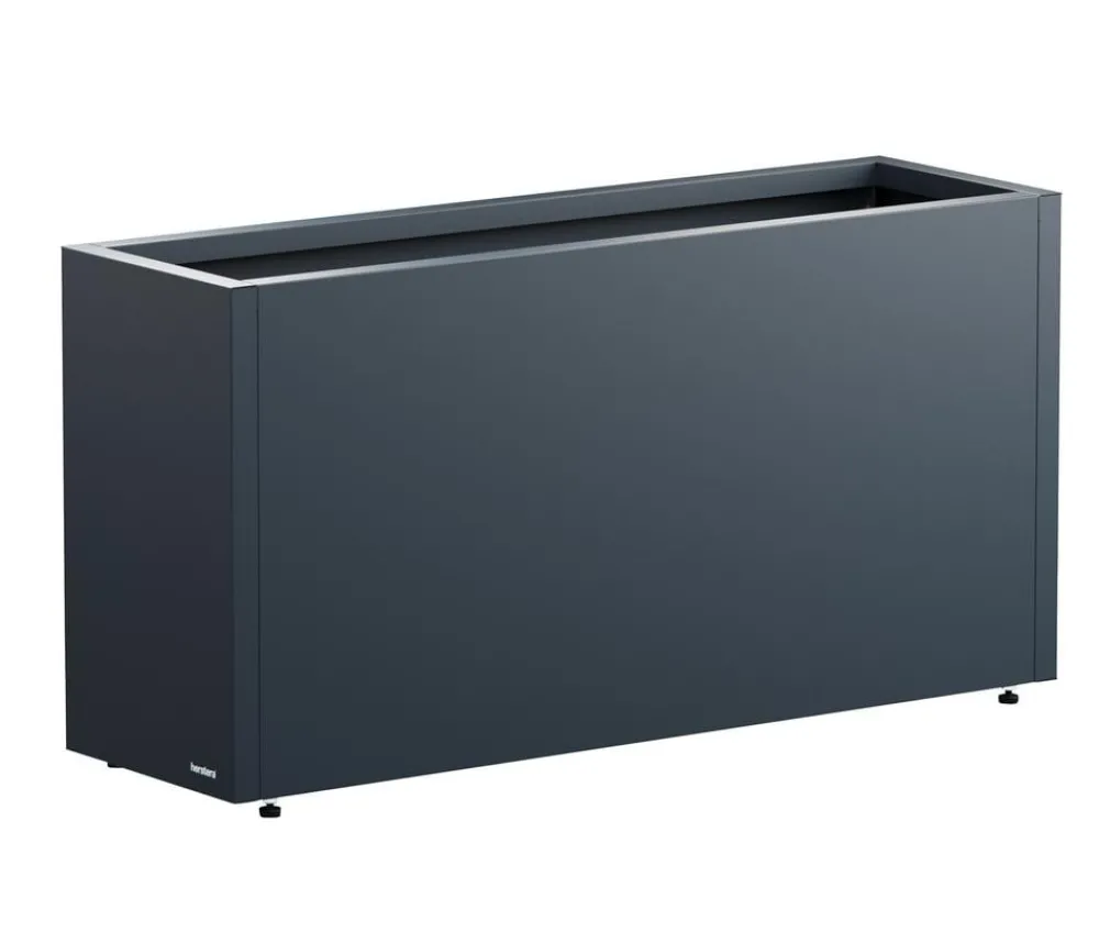 Herstera Pflanzkübel & Blumenkästen - Metall-Pflanzkasten Cube LED, rechteckig, Anthrazit