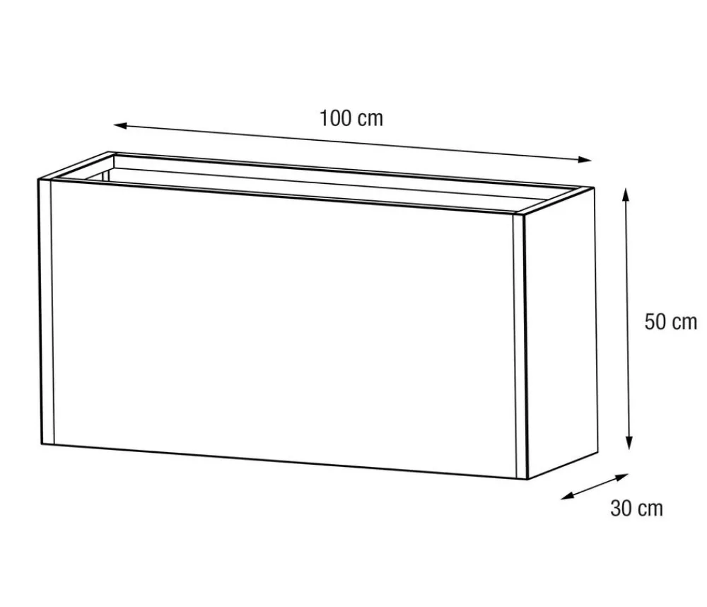 Herstera Pflanzkübel & Blumenkästen - Metall-Pflanzkasten Cube LED, rechteckig, Anthrazit