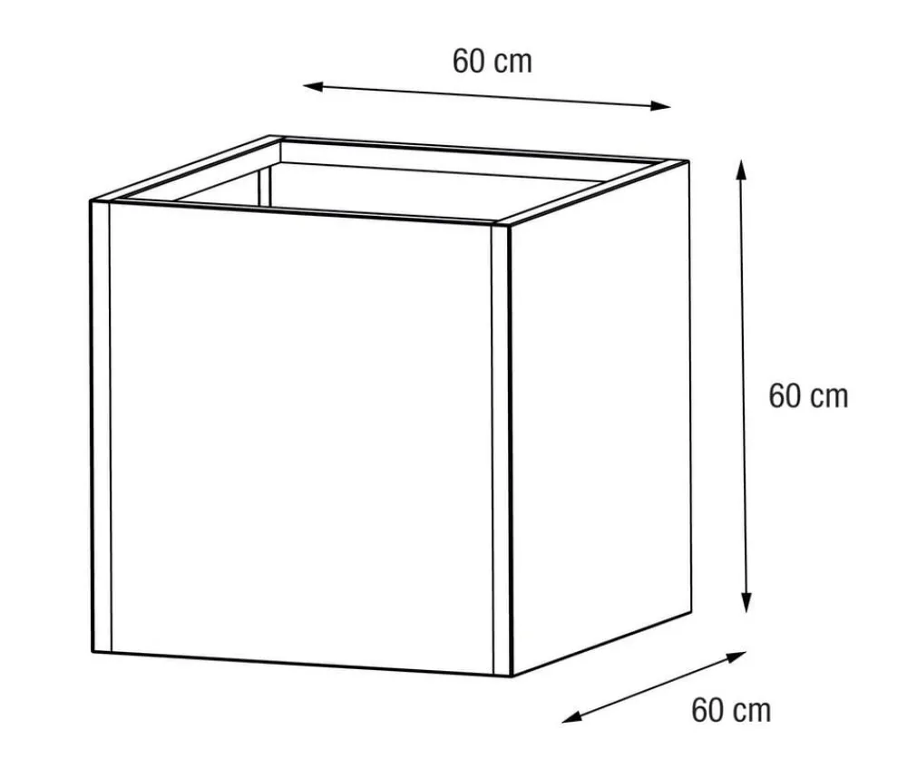 Herstera Pflanzkübel & Blumenkästen - Metall-Pflanzkasten Cube LED, quadratisch, Anthrazit