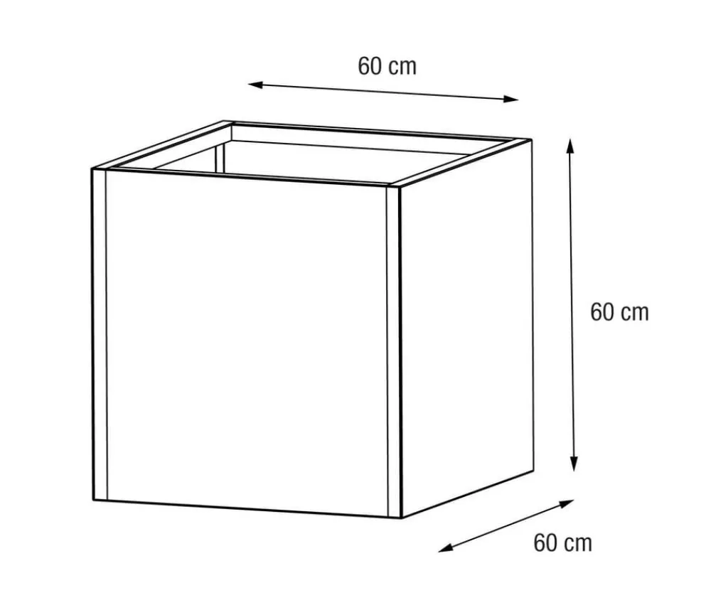 Herstera Metall-Pflanztopf Cube, quadratisch, Anthrazit Clearance