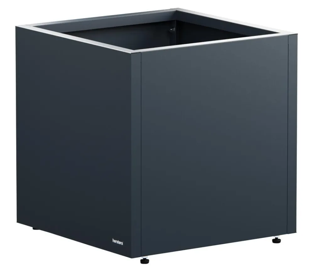 Herstera Pflanzkübel & Blumenkästen - Metall-Pflanztopf Cube, quadratisch, Anthrazit