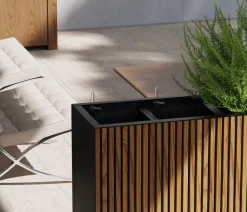Herstera Pflanzkübel & Blumenkästen > Metall-Raumtrenner Deco Planter, rechteckig, /natur