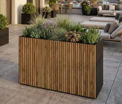 Herstera Pflanzkübel & Blumenkästen > Metall-Raumtrenner Deco Planter, rechteckig, /natur