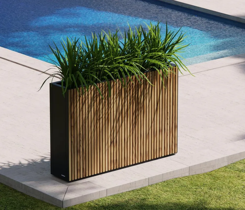 Herstera Metall-Raumtrenner Deco Planter, rechteckig, /natur