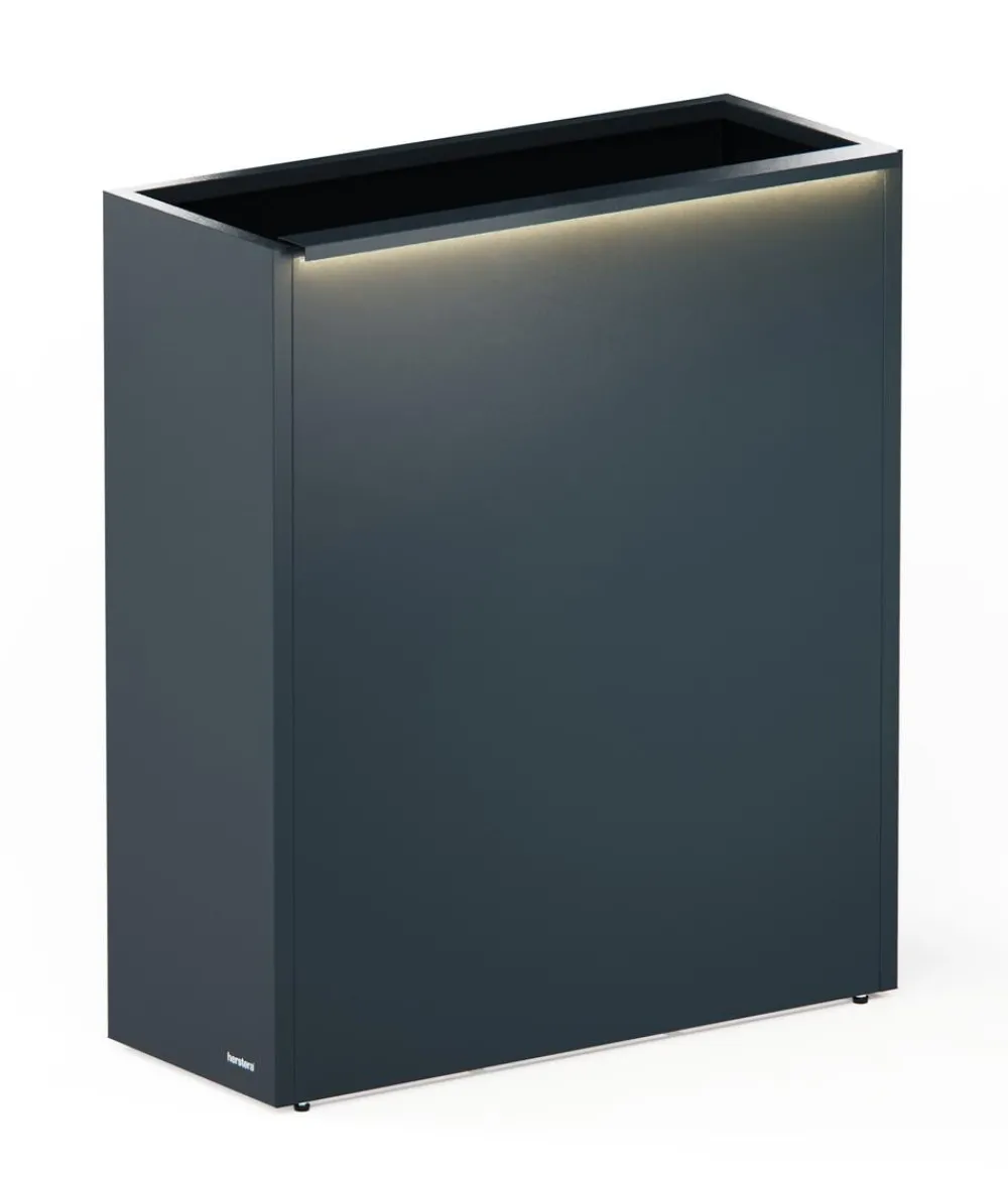 Herstera Pflanzkübel & Blumenkästen - Metall-Raumtrenner Cube LED, rechteckig, Anthrazit