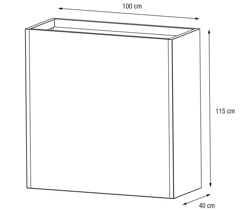Herstera Pflanzkübel & Blumenkästen - Metall-Raumtrenner Cube LED, rechteckig, Anthrazit