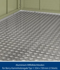 Damen Hörmann Böden & Fundamente > Aluminium-Riffelblechboden für Berry-Kaminholzregal