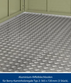 Hörmann Böden & Fundamente - Aluminium-Riffelblechboden für Berry-Kaminholzregal Silber