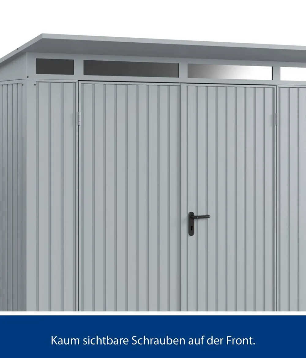 Hörmann Berry-Gerätehaus Classic-P Typ 1, ca. B247,9/H228,6/T153 cm Fenstergrau Discount