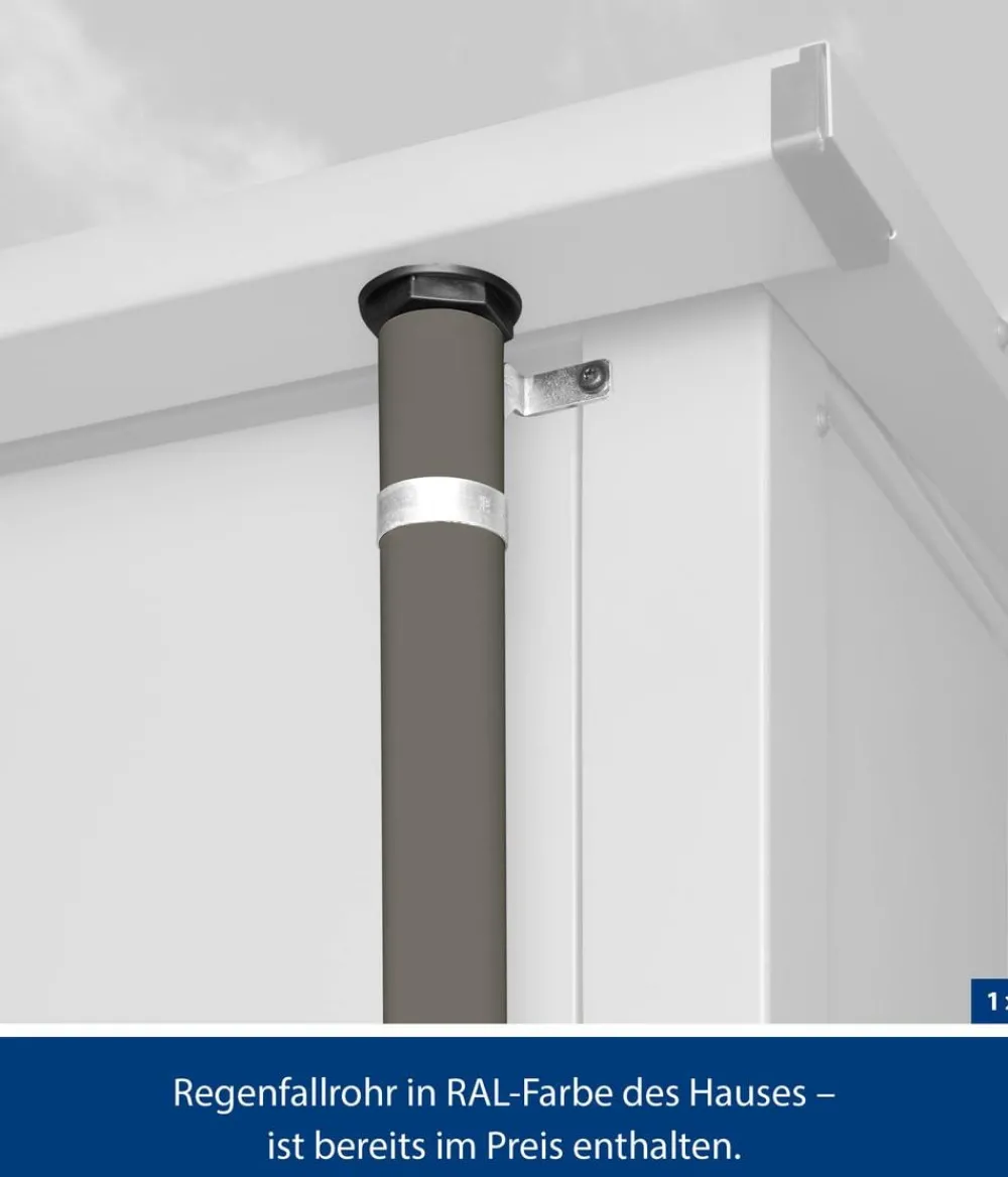 Hörmann Berry-Gerätehaus Classic-P Typ 1, ca. B247,9/H228,6/T153 cm Quarzgrau Outlet